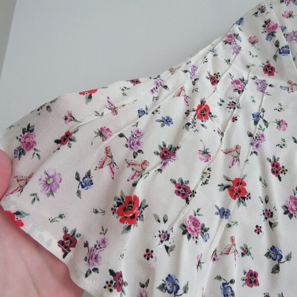 THE KOOPLES Mixed Print 100% Silk Ditsy Floral Flowy Mini Dress - Size XS - Picture 7 of 16
